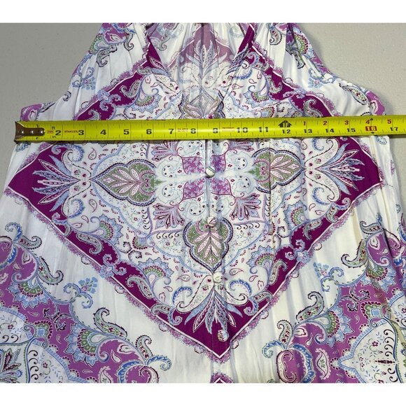 Loft Womens Size Small Boho Sleeveless Paisley Print Flowy Dress - Picture 5 of 9